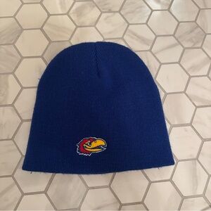 Vintage Kansas Jayhawks Blue Embroidered Beanie
